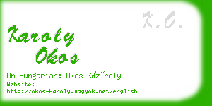 karoly okos business card